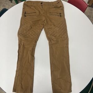 Victorious Men's Casual Comfortable Basket Weave Biker Cotton twill‎ Jeans 36x32